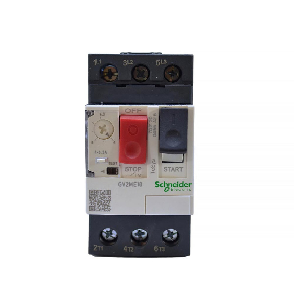 TeSys - Disjoncteur moteur magnéto-thermique GV2ME10 - 3P - commande par bouton poussoir - réglage th. 4 à 6.3A-Lire la description