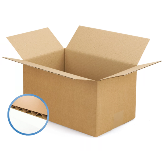 Caisses carton simple cannelure brun 35x35x35 cm par 20 unités-Lire la description