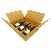 Caisse 3 bouteilles en carton brun 38x42x14 par 25 unités (calage vendu séparemment)