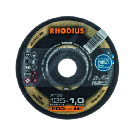 Disco de Corte Extrafino Rhodius, 125 x 1 x 22,2 mm, acodado-Beschreibung lesen