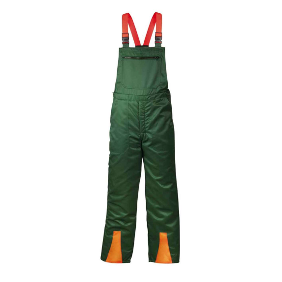 FICHTE, Forst Schnittschutz-Latzhose, EN 381 - 2 + 5, Grün/Orange, Gr.56-Beschreibung lesen