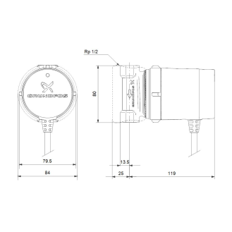 Circulateur Comfort UP  - Filetage: 1/2'' | Type: Comfort UP 15-14 B PM | Entraxe: 80 | Type de raccordement: RP-Lire la description
