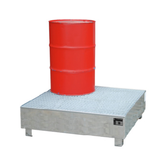 Cubeta colectora galvanizada LxAnxAlt 1200 x 1200 x 415 mm con rejilla-Leer más