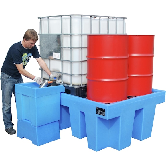 bandeja recogida, PE, IBC de 1000 l, 1760x1350x710 mm, volumen recogida 1100 l-Leer más