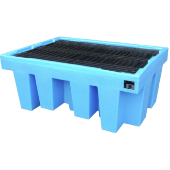 Vassoio di raccolta in PE per contenitori IBC - Volume di 1000L, 1100L, tasche per carrello elevatore, pallet in PE-Leggi tutto