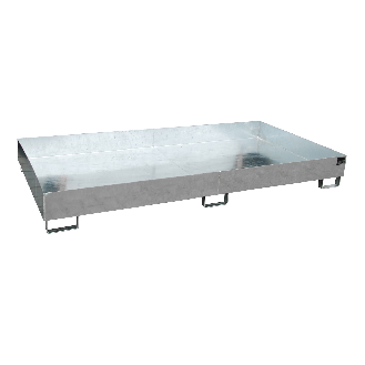 Band. estan. sin rejilla LxAnxAlt 2650 x 1300 x 300 mm, vol. reco. 540 l, galv.-Leer más