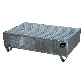 Band. col. acero galv. para 2 bidones 200 l LxAnxAlt 1200 x 800 x 360 mm-Leer más