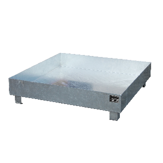 Cubeta colectora galvanizada LxAnxAlt 1200 x 1200 x 285 mm sin rejilla-Leer más