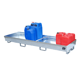 Cubeta colectora sin rejilla LxAnxAlt 2400 x 800 x 285 mm, galvanizada-Leer más