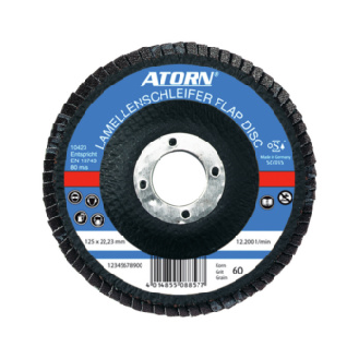 Disco de láminas abrasivas ATORN, grano 40, 125 mm, recto, acero inox./acero-Leer más