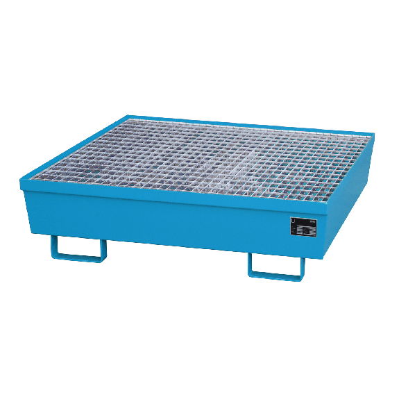 Cubeta colectora con rejilla LxAnxAlt 1200 x 1200 x 335 mm RAL 5012 azul claro Cubeta colectora con rejilla LxAnxAlt 1200 x 1200 x 335 mm RAL 5012 azul claro-Leer más