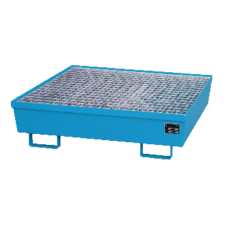 Cubeta colectora con rejilla LxAnxAlt 1200 x 1200 x 335 mm RAL 5012 azul claro-Leer más