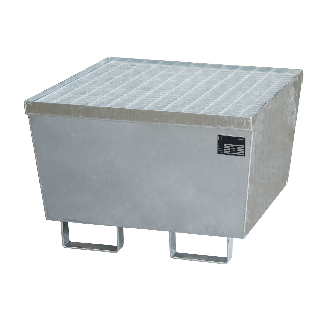 Cubeta colectora con rejilla 800 x 800 x 545 mm, galvanizada-Leer más
