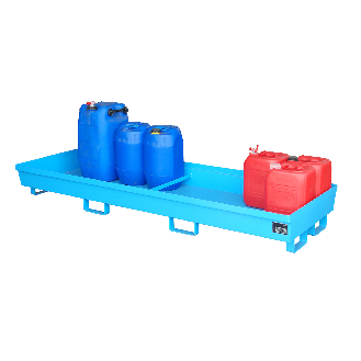 Cubeta colectora sin rejilla LxAnxAlt 2400 x 800 x 285 mm RAL 5012 azul claro-Leer más