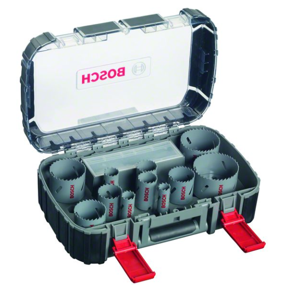 Bosch Jeu de 17 scies-cloches HSS bimtallique universelles 20-68/74 mm Bosch Jeu de 17 scies-cloches HSS bimtallique universelles 20-68/74 mm-Lire la description