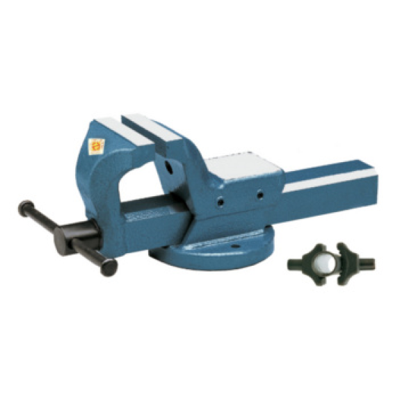 Tornillo de banco paralelo ORION 150 mm, acero forjado con mordazas fijas, azul-Leer más