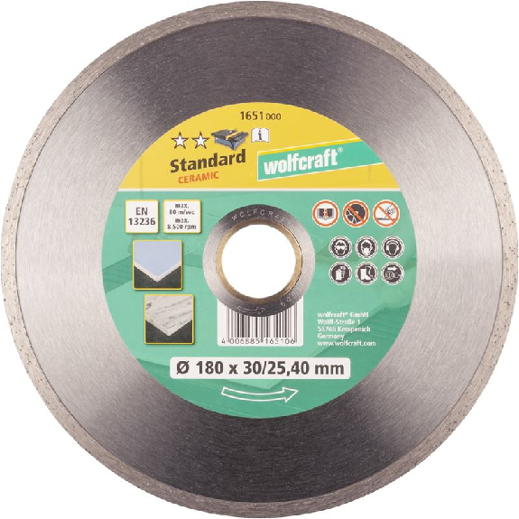 1 disco de corte de diamante Standard Ceramic   180 mm 1651000-Leer más
