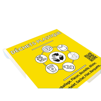 Plaques signalétiques poubelle de tri plastique-jaune par 1-Lire la description