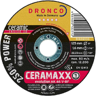 AK46V-115x1,6 - Disco de corte ultra rápido CeraMaxx de 115 x 1,6mm-Leer más