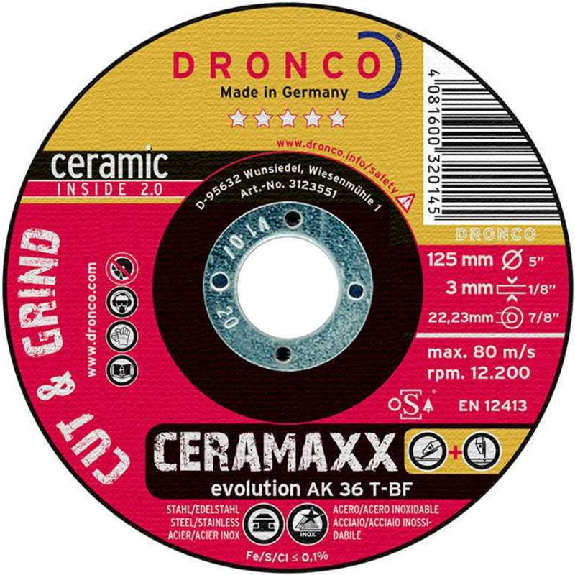 AK36T-115 - Disco de corte y desbaste Ceramaxx de 115 x 3mm-Leer más