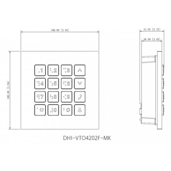 Tastatur Modul VTO4202F-MK aus Edelstahl IP54 IK07-Beschreibung lesen