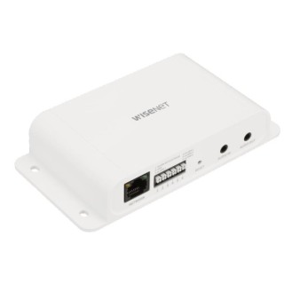 WiseNet SPM-4210, Alarm / Audio-Ein-Ausgangs-Box für X PLUS PTZ-Kameras. 1x RJ45, 4x wählbare E/A-Anschlüsse, 2x Audio--Lire la description