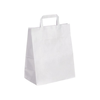 Sacherie papier kraft blanc 32x12x40 cm par 250-Lire la description