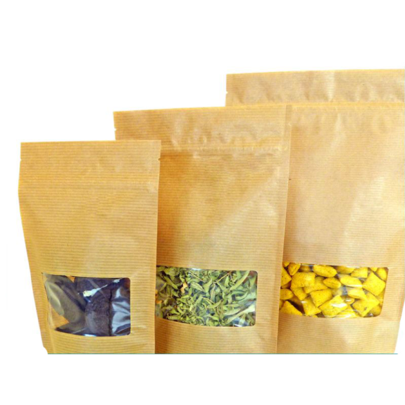 SAC DOYPACK KRAFT FENETRE 11 x 18,5 x 2,6 cm par 200-Lire la description