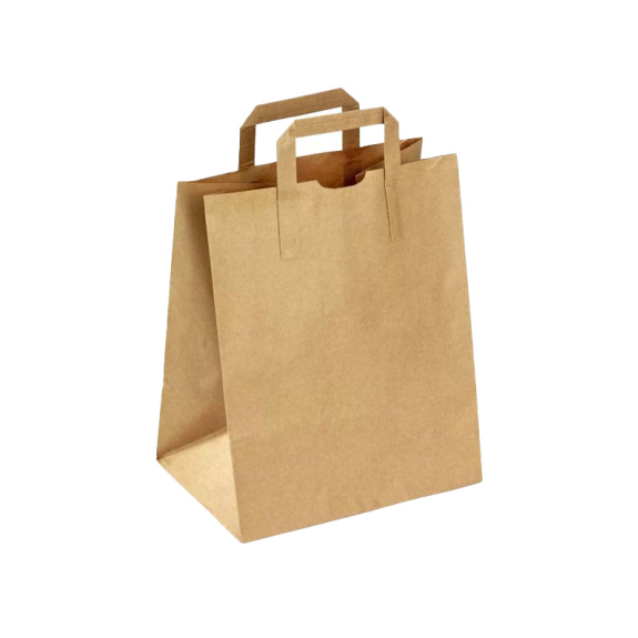 Sacherie papier kraft brun 26x12x35 cm par 250-Lire la description