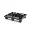 Demi-palette plastique recyclée 800x600x140mm ajourée 6 pieds noire par 1 UNITE