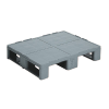 Demi-palette plastique 800x600x160mm lisse 3 patins ouverts grise par 1 UNITE