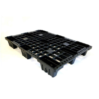Palette plastique recyclée 1200x800x150mm plancher ajouré 9 pieds par 1 UNITE-Lire la description