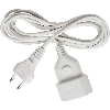 Alargador eléctrico IP20 H03VVH2-F 2x075 con clavija y toma tipo euro 3 (Blanco)