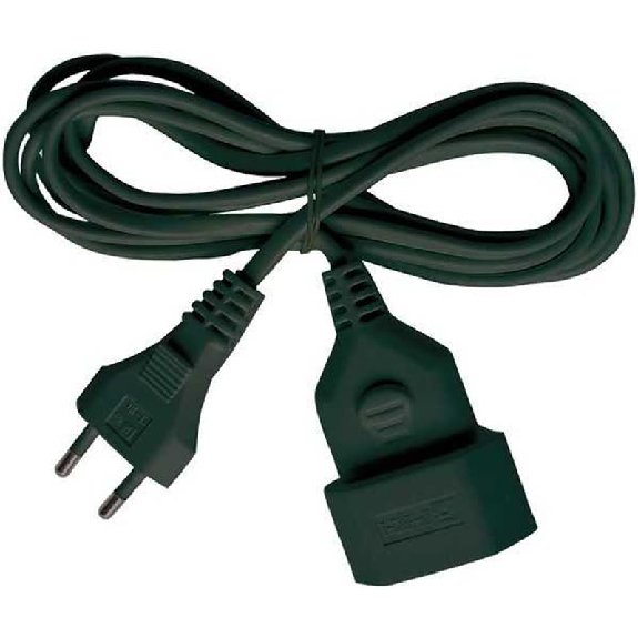 Alargador eléctrico IP20 H03VVH2-F 2x075 con clavija y toma tipo euro 3 (Negro)-Leer más