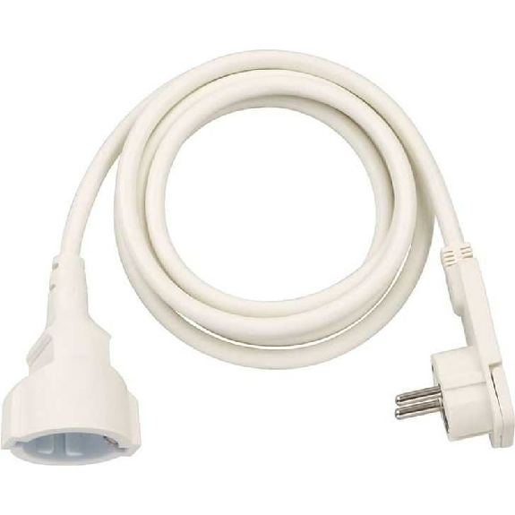 Alargador eléctrico IP20 H05VV-F 3G15 con clavija plana para interiores 3 (Blanco)-Leer más