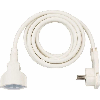 Alargador eléctrico IP20 H05VV-F 3G15 con clavija plana para interiores 3 (Blanco)