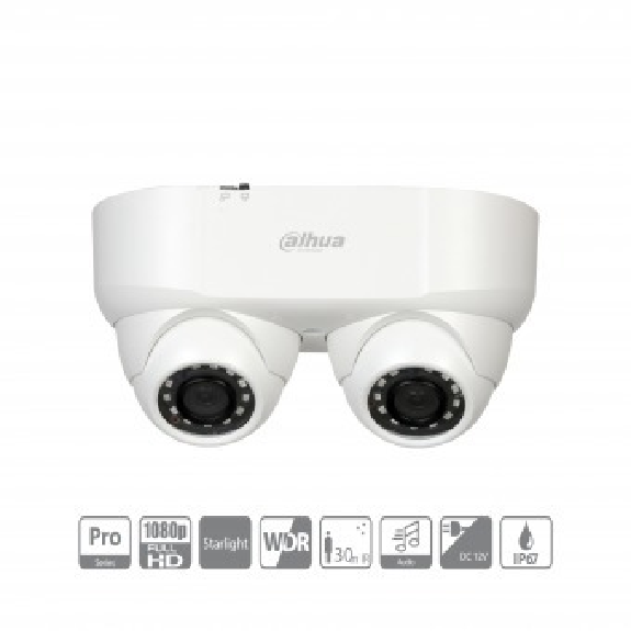- HAC-HDW2241MP-E2-0280B - HDCVI - Eyeball, - 2x 2 MP/Starlight - 2x 2,8mm fix Objektive - Max. 25fps@1080P - HD/-Beschreibung lesen
