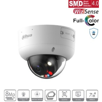- IPC-HDBW3849R1P-ZAS-PV - IP - Dome, - 8MP/Full-Color/WizSense/TIOC 2.0 - 2,7-13,5 mm motor. Objektiv - H.265//H-Beschreibung lesen