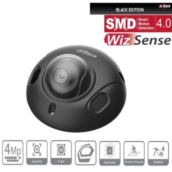 Dahua - IPC-HDBW3441FP-AS-0280B-S2-Black - IP - Dome, - 4MP/WizSense/SMD/schwarz - 2,8 mm fix Objektiv - H.265/H.264/MJ Dahua - IPC-HDBW3441FP-AS-0280B-S2-Black - IP - Dome, - 4MP/WizSense/SMD/schwarz - 2,8 mm fix Objektiv - H.265/H.264/MJ-Beschreibung lesen