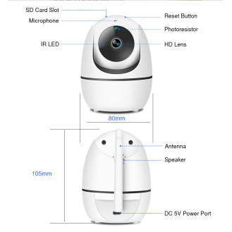 Cat200w, 2MP Bewegungskamera, 355° schwenken, 90° neigen, Verfolgung von Personen-Beschreibung lesen