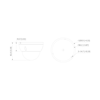 L-DD-5200 , 2 MP IP-Dome-Kamera, IR, IVS, KI 2,8 mm, IP67, IK10, PoE/12 V DC-Lire la description