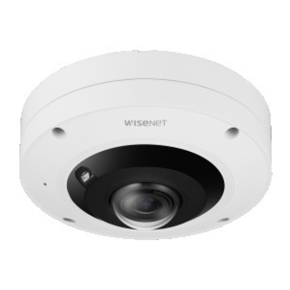WiseNet XNF-9013RV, Wisenet X powered by Wisenet 7 network 4K IR indoor fisheye stainless steel vandal dome camera, 12M-Beschreibung lesen