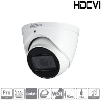 - HAC-HDW2501TP-Z-A-S2 - HDCVI - Eyeball, - 5 MP/Starlight - 2,7 ~ 13,5 mm motor. Objektiv - 120dB true WDR,3DNR,-Beschreibung lesen