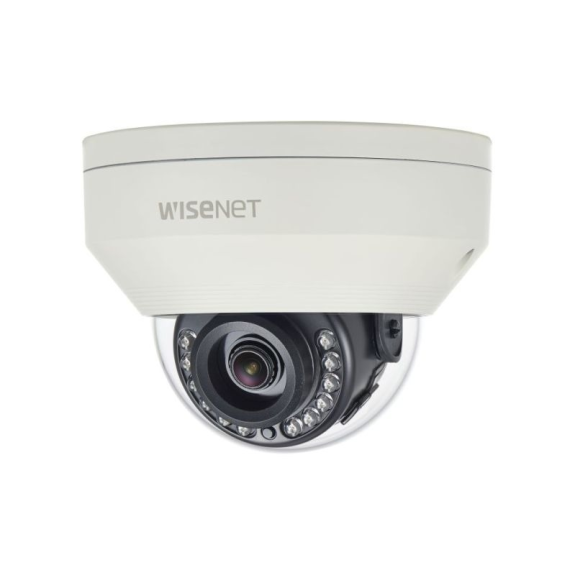 HCV-7020RA Hanwha Vision, 1/3 Zoll AHD Dome, Fix, Tag/Nacht, 4mm, Infrarot, 2560x1440, BLC, IP66, IK10-Leer más
