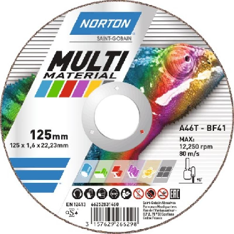 Disque à tronçonner multi matériaux Ø 125 épaisseur 1,6 mm alésage 22,2 mm-Leggi tutto