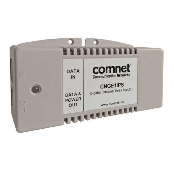 CNGE1IPS ComNet, PoE Injektor, IEEE 802.3at, Gigabit, -25 GradC+75 GradC, 230VAC, 30W-Beschreibung lesen