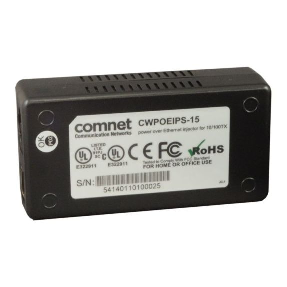 CWPOEIPS-15 ComNet, PoE Midspan, IEEE 802.3af, 0 GradC+45 GradC, 230VAC, 15,4W CWPOEIPS-15 ComNet, PoE Midspan, IEEE 802.3af, 0 GradC+45 GradC, 230VAC, 15,4W-Beschreibung lesen