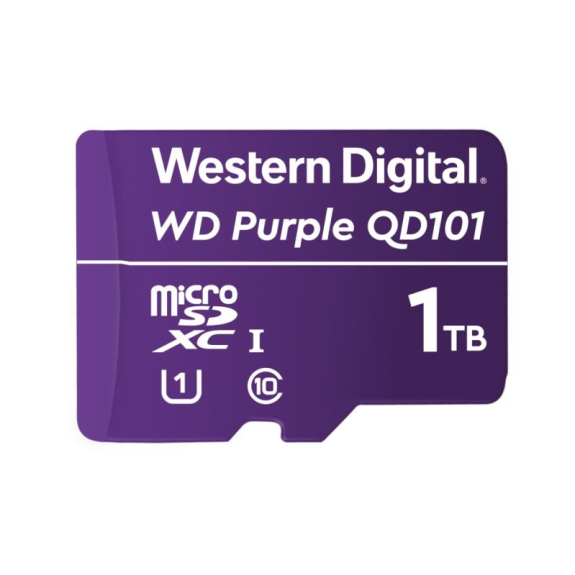 WDD100T1P0C Western Digital, MicroSDXC Speicherkarte, 1TB, Class 10, UHS-I U1, 512TBW, für Videoüberwachung-Lire la description
