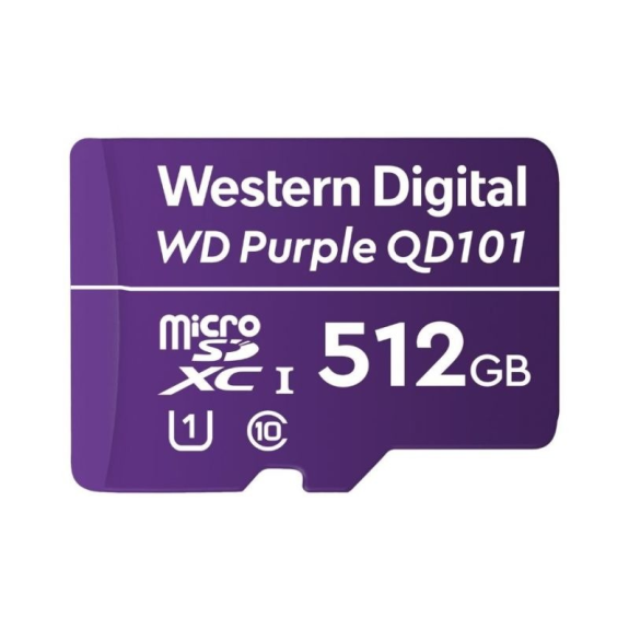 WDD512G1P0C Western Digital, MicroSDXC Speicherkarte, 512GB, Class 10, UHS-I U1, 256TBW, für Videoüberwachung-Beschreibung lesen