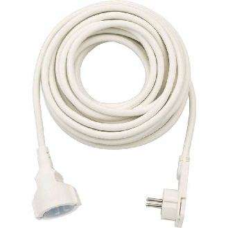 Alargador eléctrico IP20 H05VV-F 3G15 con clavija plana para interiores 10 (Blanco)-Leer más